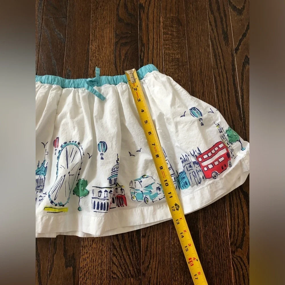 Mini Boden Girls 7-8Y London Themed A-Line Ruffled Mini Skirt w/Adjustable Waist - Picture 11 of 15